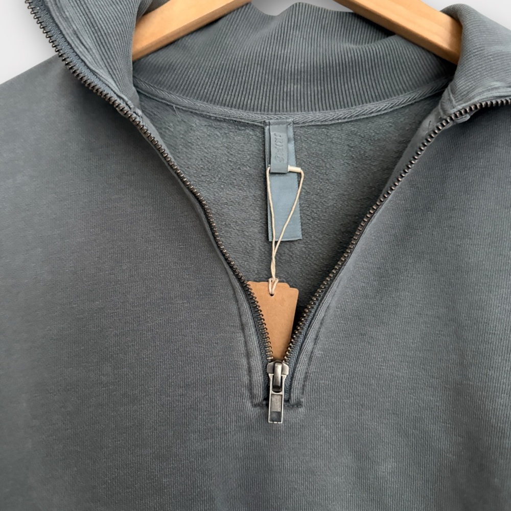 SKIMS Boyfriend Fleece Slouchy Half Zip Pullover – Slate Blue (NWT) - Picture 7 of 10